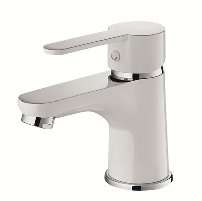 Vòi rửa có đòn bẩy đơn Hộp mực gốm chrome / Vòi phòng tắm màu trắng