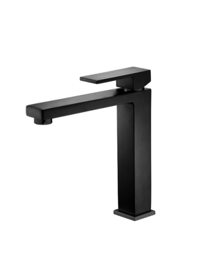 Boong Mount Matte Black Vessel Vessel Vòi Vòi nước phòng vệ sinh cao cho cơ thể