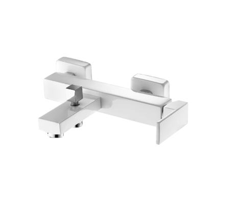 Hộp gốm 25mm Máy trộn bồn tắm trắng Vòi bồn tắm vuông Máy trộn bồn tắm