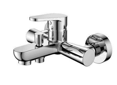 Máy trộn bồn tắm mạ Chrome Vòi đòn bẩy đơn trong lắp đặt trên tường
