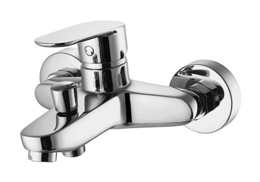 Máy trộn bồn tắm một tay cầm đương đại Lắp đặt trên tường, Chrome