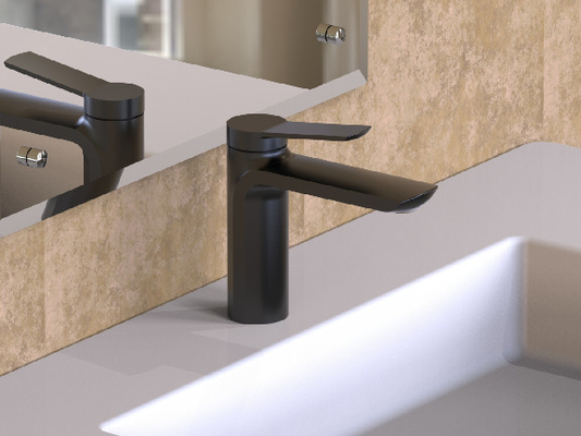 Cần gạt đơn màu đen Phòng tắm Chrome không có thanh kéo
