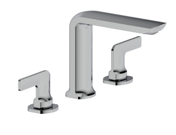 Rộng rãi 2 Tay cầm Vòi chậu rửa trong phòng tắm 3 lỗ Màu Chrome