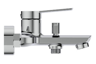 Vòi trộn bồn tắm bằng đồng thau Chrome hoàn thiện không có vòi hoa sen