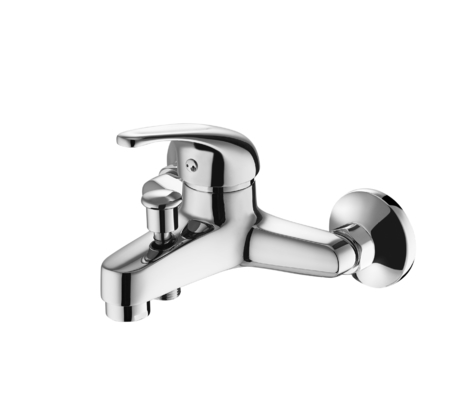 Vòi trộn đòn bẩy đơn mạ Chrome cho thân đồng thau gắn trên tường