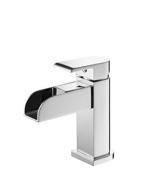 Phòng tắm bồn rửa vòi sàn gắn đòn bẩy duy nhất thác nước bồn rửa trộn vòi LED một lỗ Chrome