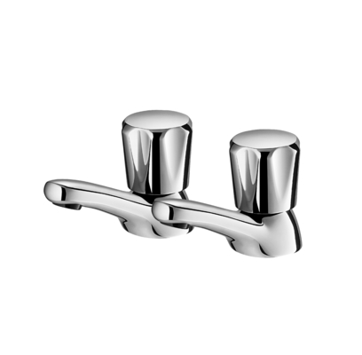 Đôi Vòi Lưu Vực Truyền Thống Thời Victoria Cho Bồn Rửa Phòng Tắm Nóng Lạnh 1/2&quot; Vòi Bằng Đồng Thau, Mạ Chrome Bóng Bộ 2
